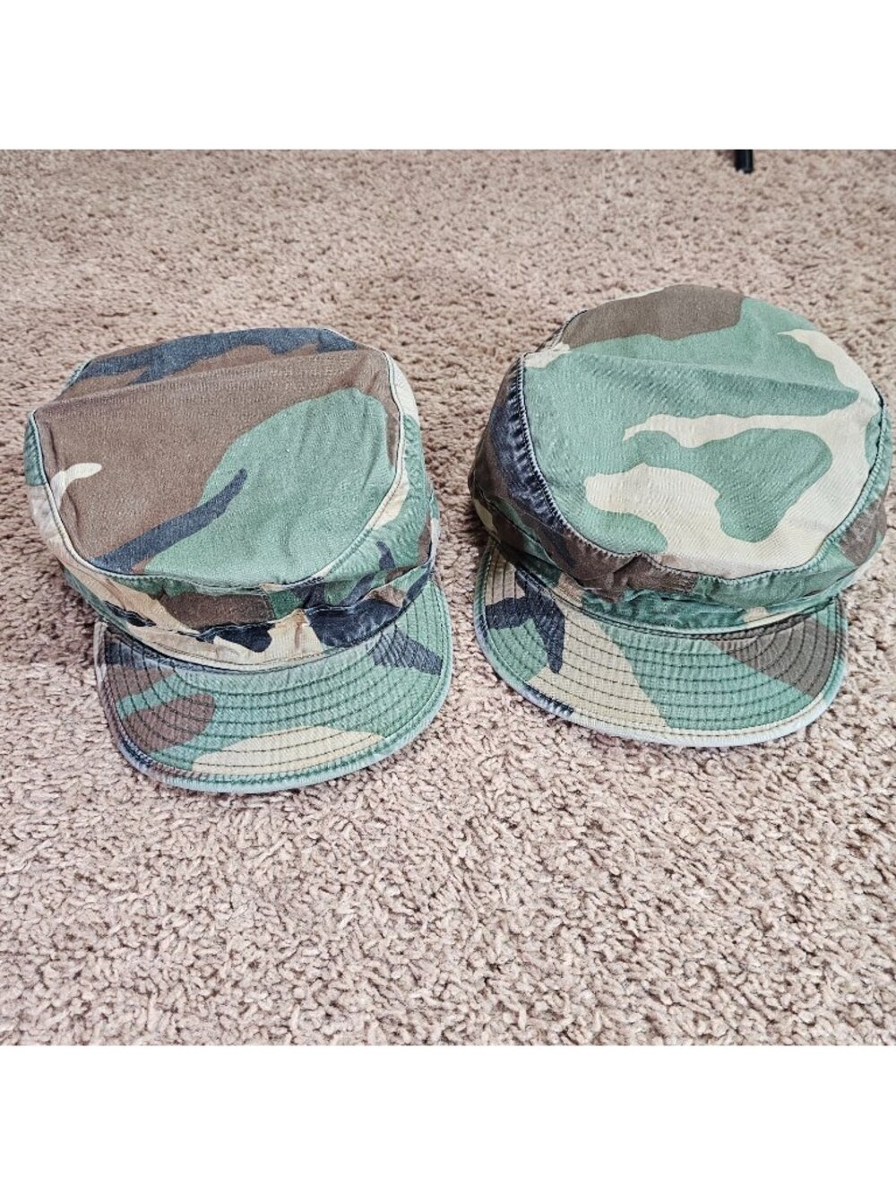 Vintage US Army Woodland Camo Patrol Caps Lot 2 Size 7 1/8  M81 BDU 1987 Propper